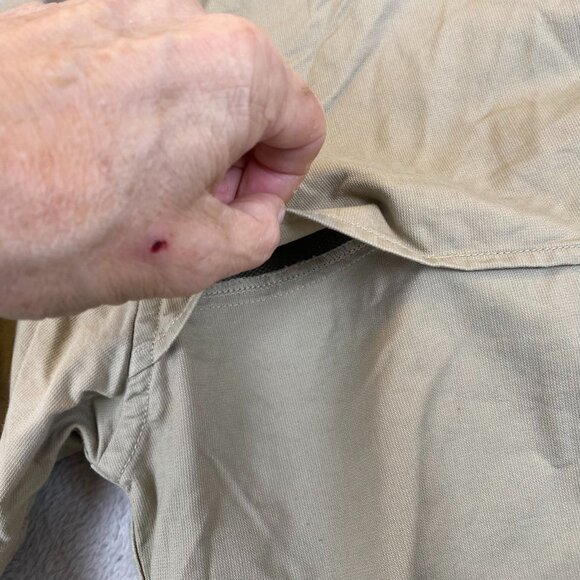 Vintage Eddie Bauer Mens Athletic Shirt Medium Outdoors Long Sleeve Utility Tan - Picture 8 of 10